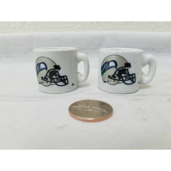 NFL Collectable Seahawks Team Logo and Helmet Mini Ceramic Coffee Mug - Picture 7 of 7